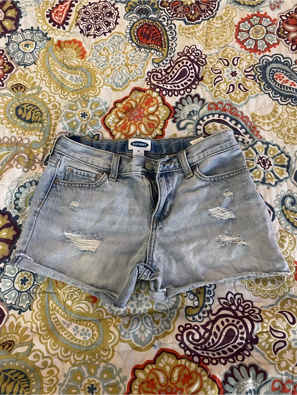 Old Navy Light Blue Distressed Denim Shorts